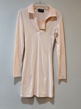 NWT Kittenish Dress Size S Pale Pink Women's Polo Mini Dress Small NEW with tag